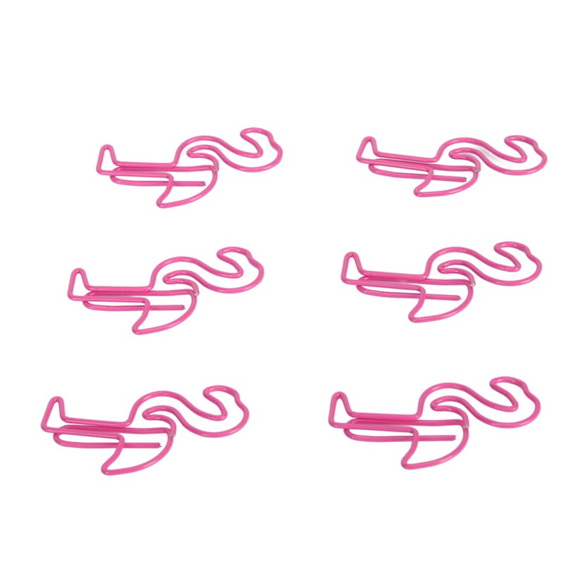100pcs Paper Clips Prevent Slip Cute Flamingo Shaped Small Bookmark Paperclips for Paper Document Pink - Image 3