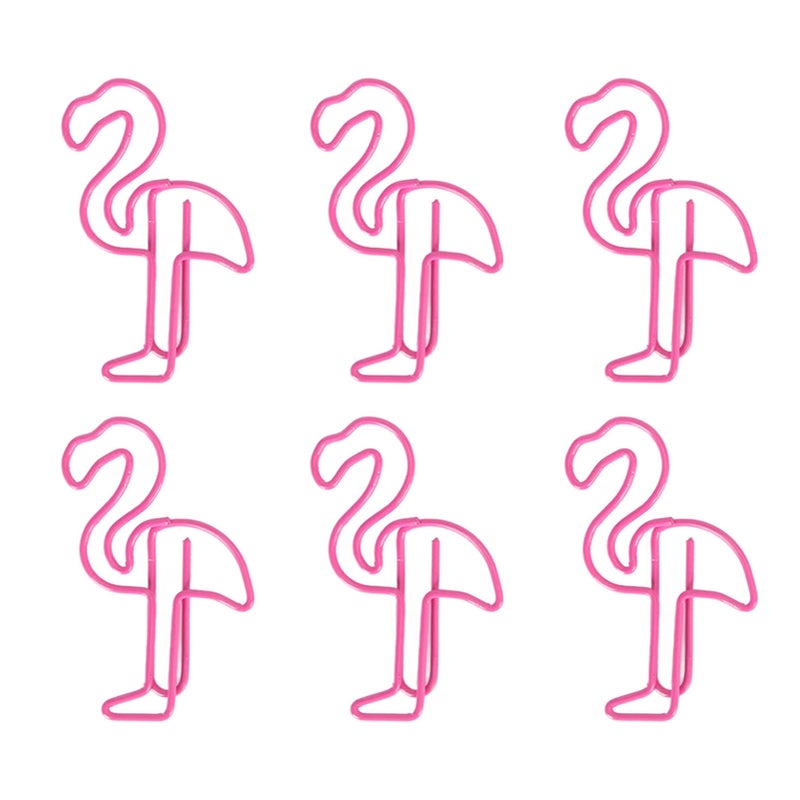 100pcs Paper Clips Prevent Slip Cute Flamingo Shaped Small Bookmark Paperclips for Paper Document Pink - Image 1
