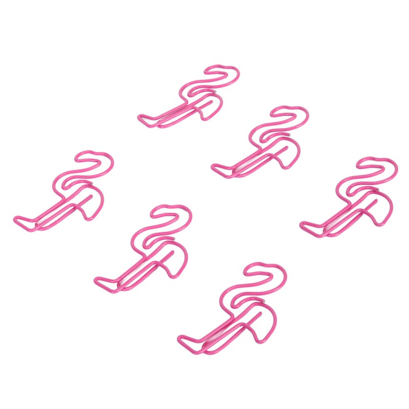 100pcs Paper Clips Prevent Slip Cute Flamingo Shaped Small Bookmark Paperclips for Paper Document Pink - Image 2