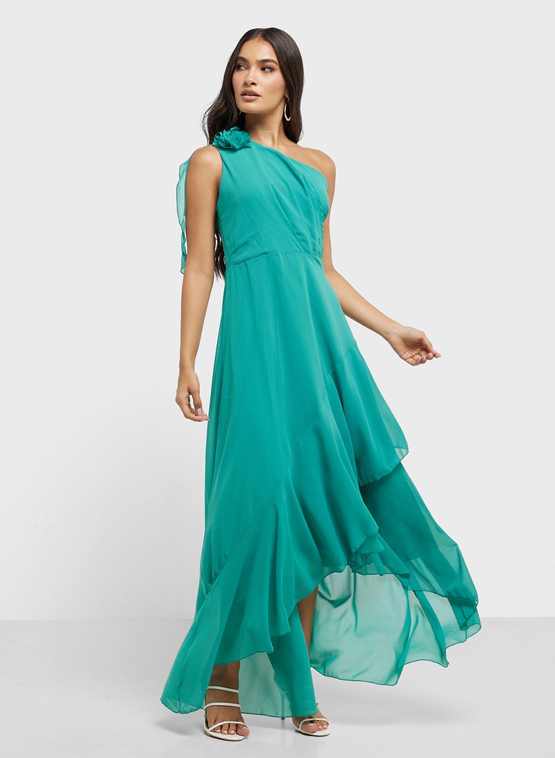 ايلا فستان شيفون بكتف واحد - Image 4