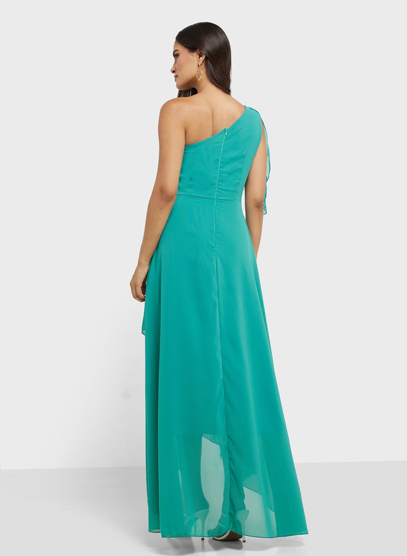 ايلا فستان شيفون بكتف واحد - Image 2