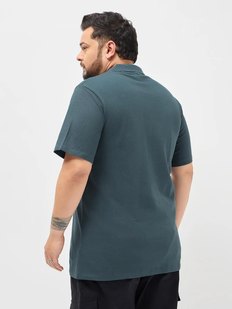 Urbano Fashion  Urbano Plus Men's Dark Grey Solid Regular Fit Half Sleeve Cotton Polo T-Shirt  | Best Price UAE