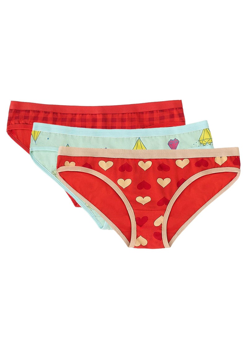 دايس باك يحتوي علي 3 قطع بانتيهات بكيني قطن مطبوع حريمي - Image 1