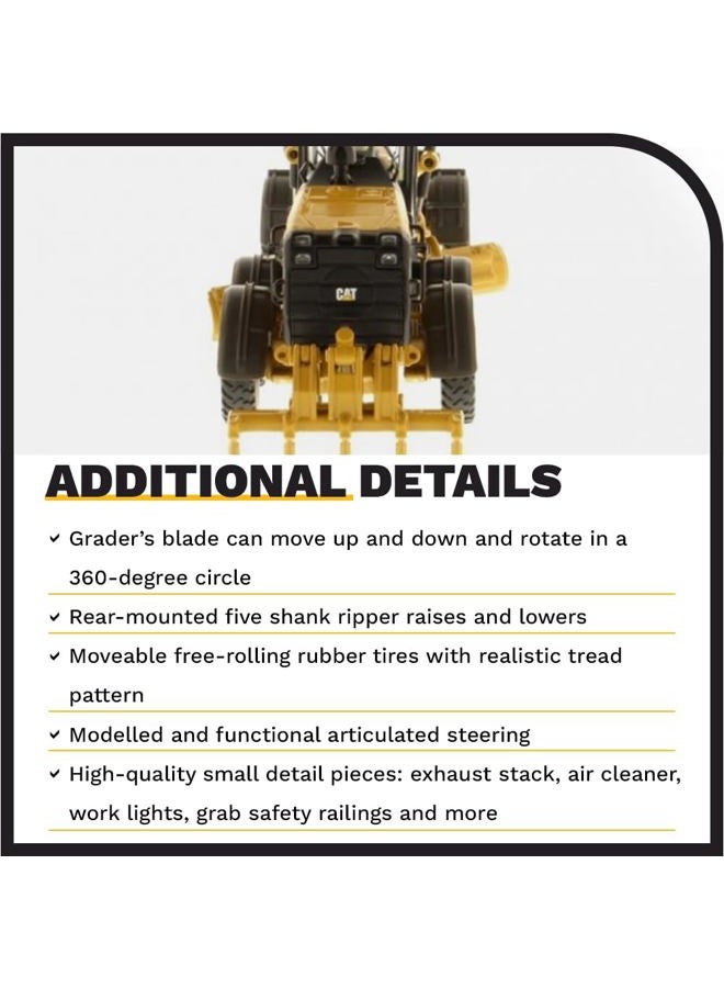 Diecast Masters 85520 Caterpillar Motor Grader 12M3, 1:87 Scale, Approx. 11.7 x 4.3 x 3.8 cm, Ages 14+ - Image 5
