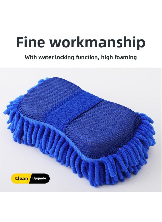 Car Washing Sponge Gloves High Density Extra Large Coral Absorbent Decontamination Chenille Special Car Cleaning Beauty Sponge-Color:[pack Of 2]⭐Blue⭐Strong Water Absorption And Foam  - Image 4