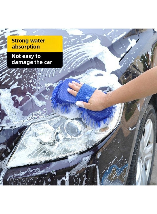 Car Washing Sponge Gloves High Density Extra Large Coral Absorbent Decontamination Chenille Special Car Cleaning Beauty Sponge-Color:[pack Of 2]⭐Blue⭐Strong Water Absorption And Foam  - Image 5