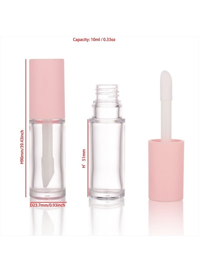COSIDEA 15PCS Empty PETG big doe foot Wand Lip Gloss Tubes 10ml 0.33 OZ Pink lipgloss Tube with Thick brush Applicator for Castor oil tint DIY concealer tube packing - Image 2