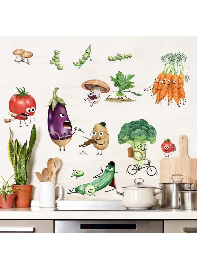 wondever Kitchen Food Wall Stickers Cartoon Vegetables Peel and Stick Wall Art Decals for Kitchen Cupboard Fridge - Image 2