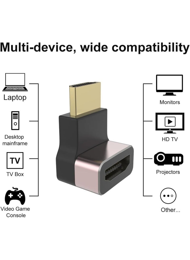 TERRIFI 2 Pack HDMI Cable Adapter, 90 Degree Adapter, HDMI Male to HDMI Female Adapter, Suitable for PC, Laptop, Projector, Monitor, TV, PS5  - Image 2