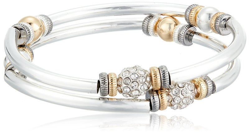 Nine West Women's Set of 2 Bangle Bracelets Tri Tone - Image 1