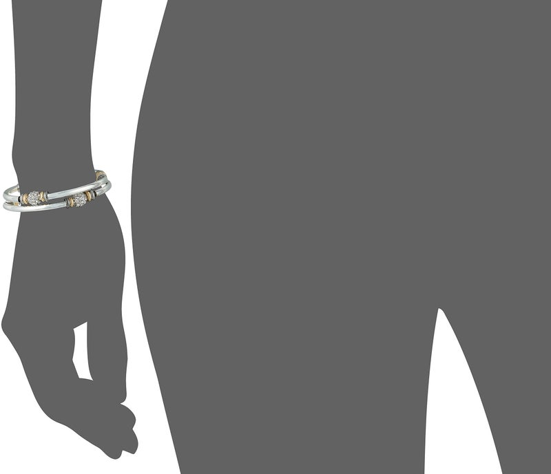 Nine West Women's Set of 2 Bangle Bracelets Tri Tone - Image 2