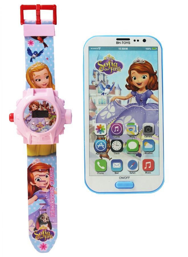 Sofia The First Kids Musical Mobile Phone And Watch Toy - Image 1