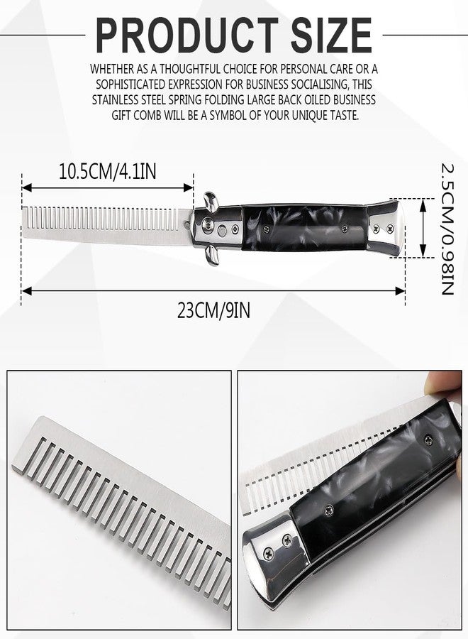 DOERDO DD DOERDO Butterfly Comb, Stainless Steel Foldable Pocket Comb Oil Hair Comb Foldable Hairstyling Brush for Beard, Mustache - Image 2