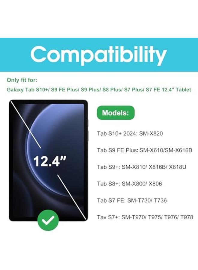 Procases 2 Pack Screen Protector For Galaxy Tab S9 Fe Plus S9 Plus S8 Plus Tab S7 Fe Tab S7 Plus 12.4 Inch 9H Hardness Tempered Glass Hd Clear Film For Galaxy Tablet Sm X610 X810 X800 T730 T970 - Image 2