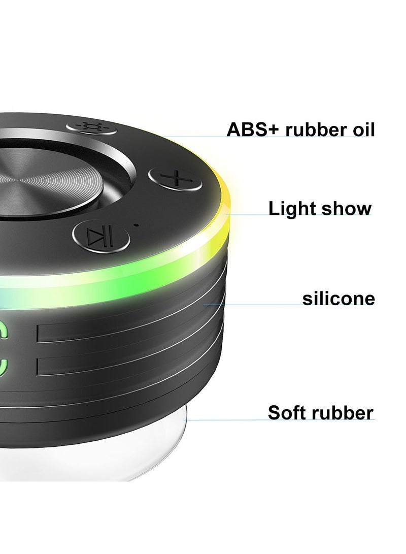 Beauenty Bluetooth Shower Speaker, Portable Shower Speakers Wireless Bluetooth 5.2 with Time Display, Bluetooth Speakers with RGB Light Show, Suction Cup, Waterproof IP8, 360° Stereo Sound - Image 4
