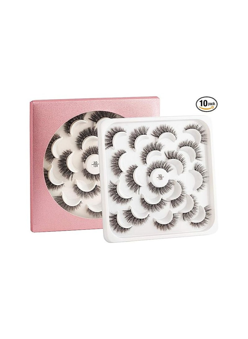 أوريتي الرموش الكاذبة 10 أزواج من الرموش الكاملة الطبيعية السوداء للنساء سهلة اللصق على خط الرموش العلوي - Image 3