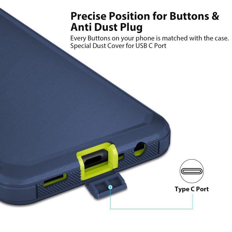 Jiunai for Samsung A23 Case, Shockproof Anti-Dust Heavy Duty Protection Tough Rugged Dual Layer Raised Edge Outdoor Protective Phone Case for Samsung Galaxy A23 5G 2022 (NOT for UW) Blue - Image 5
