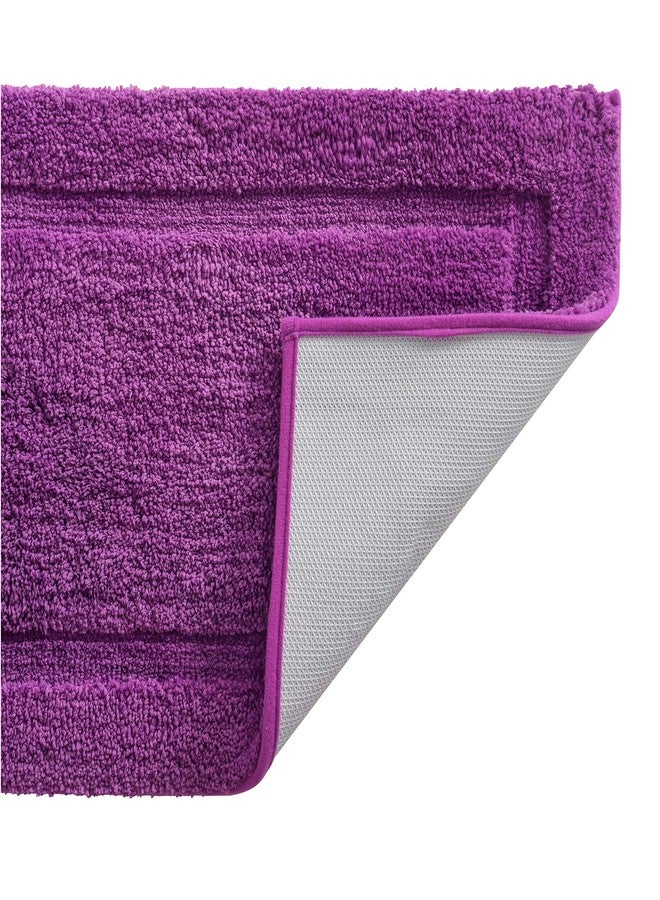 تومورو سجادة حمام من الألياف الدقيقة من TOMORO مانعة للانزلاق - فائقة الامتصاص وسريعة الجفاف، سجادة حمام فاخرة ناعمة للأبواب، مقاومة للماء، ظهر مانع للانزلاق (17.5 × 27 بوصة، بنفسجي) - Image 1