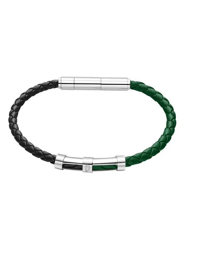 بوليس Kingpins Bracelet For Men Stainless Steel With Black and Green LeatherPEAGB0005439