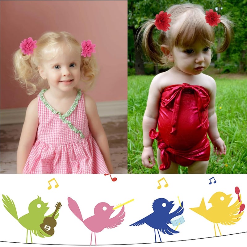 BBgifts 50PCS Toddler Girls Hair Ties Hair Scrunchies 2inch Chiffon Flower Hair Bows Rubber Bands Hair Ties Soft Elastics Ponytail Holders Hair Accessories for Infants Toddlers Kids Children Set of 25 Pairs - Image 5