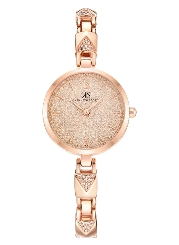 كينيث سكوت Kenneth Scott K23507-RBKK Women's Analog Display Watch & Stainless Steel Strap Rose Gold