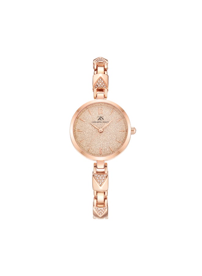 KENNETH SCOTT Women's Analog Display Watch With Rose Gold Stainless Steel Strap - K23507-RBKK - Image 1