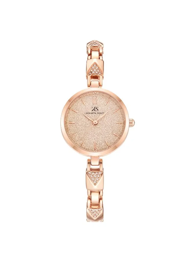 KENNETH SCOTT Kenneth Scott K23507-RBKK Women's Analog Display Watch & Stainless steel Strap Rose Gold