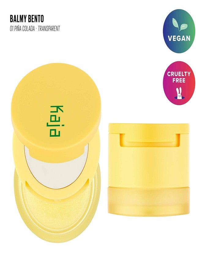 KAJA Lip Balm - Balmy Bento | Scrub, with Coconut Oil, Clear Finish Treatment, Moisturize, Exfoliate, Smoothes Butter Lips Care, Compact Travel Size, Piña Colada, Mother's Day, 0.4 Oz - Image 4