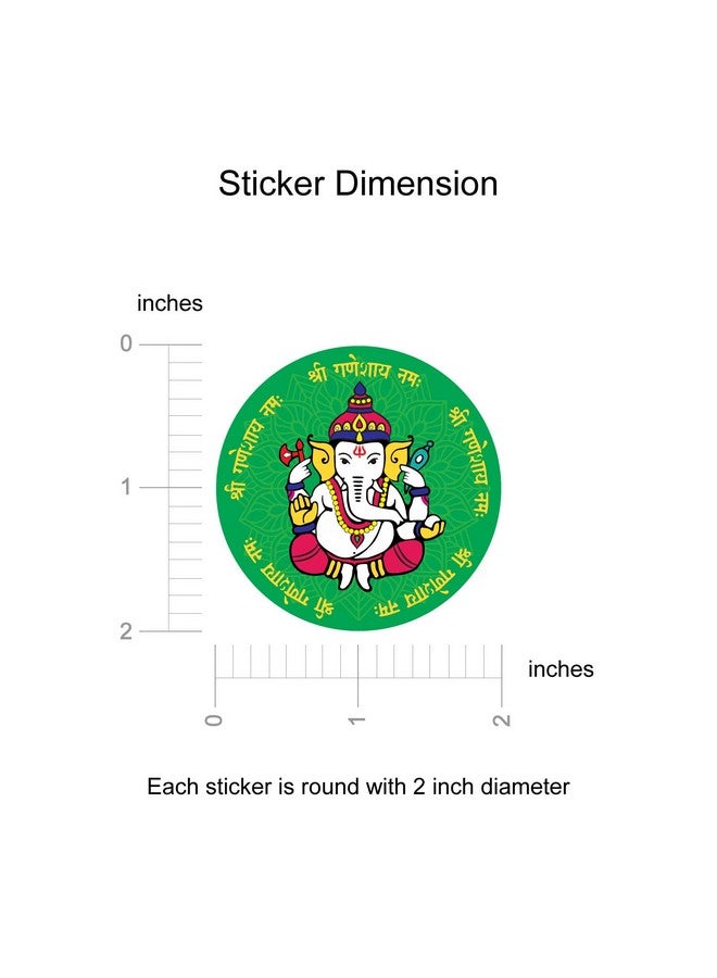weRevel Shree Ganesha Decorative Party Stickers, 40 Count, 2 Inches, Round, 4 Traditional Colors - Image 4