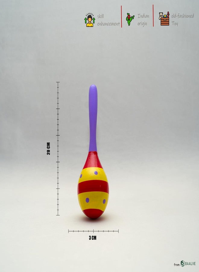 BAALVE™ Wooden Toy | Egg Shaker Rattle Toys for Kids | Eco-Friendly Toy | Baby Sensory Toys for 0+ Months | Hand Puppets for Kids | Perfect for Baby Gift - Pack of 2(Random Colours). - Image 4