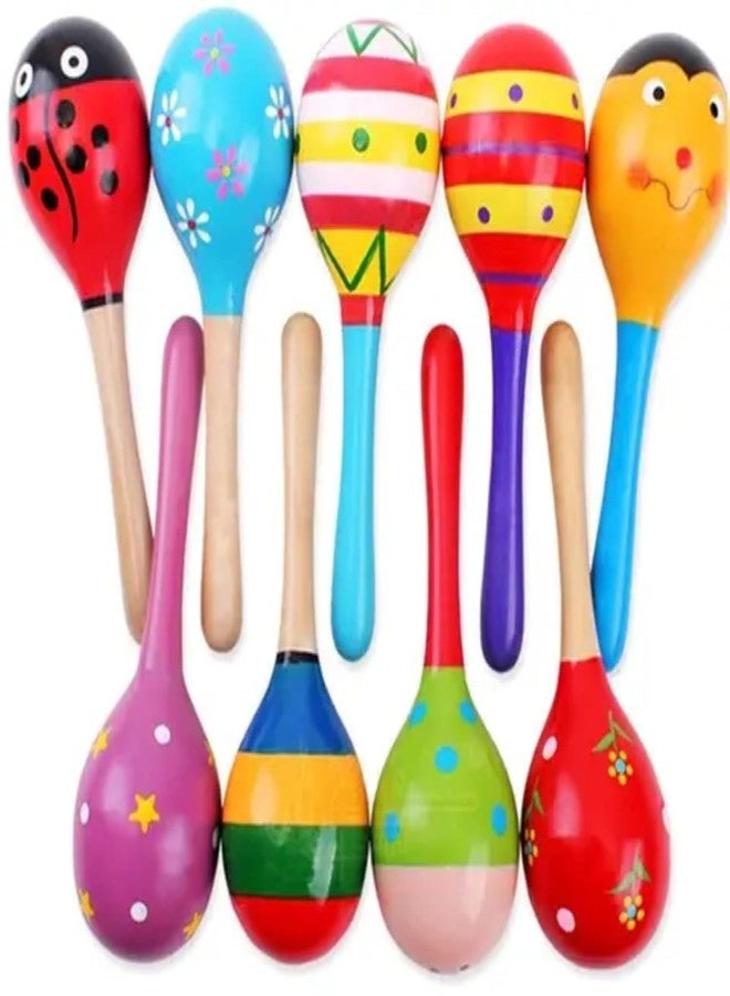 BAALVE™ Wooden Toy | Egg Shaker Rattle Toys for Kids | Eco-Friendly Toy | Baby Sensory Toys for 0+ Months | Hand Puppets for Kids | Perfect for Baby Gift - Pack of 2(Random Colours). - Image 2