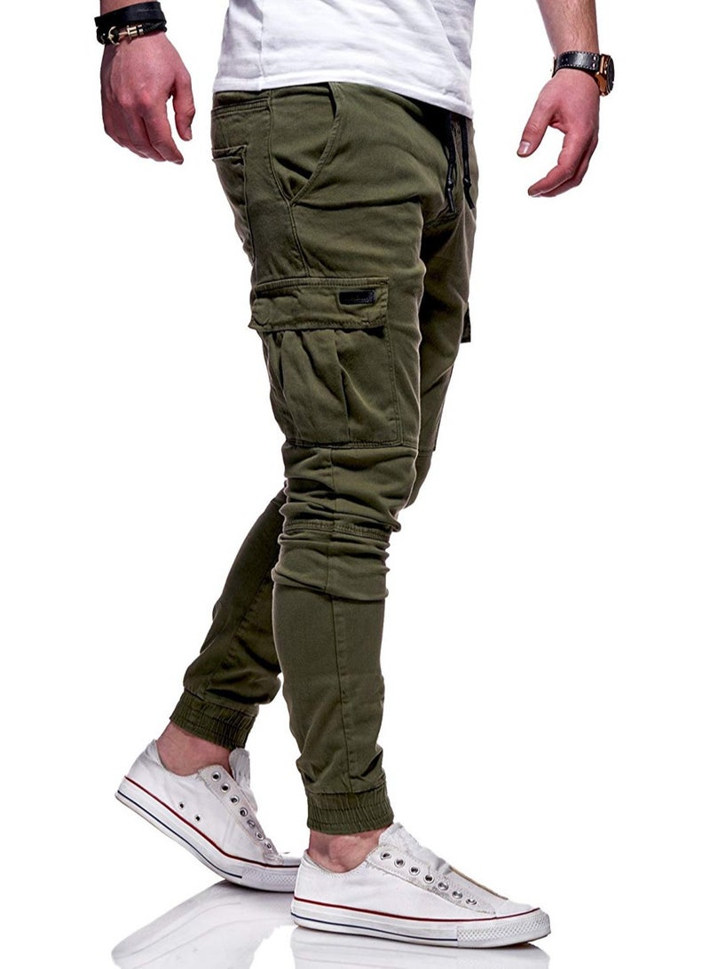 Loquat Men's Three-Dimensional Patch Pocket Elastic Sports Pants  - Image 2