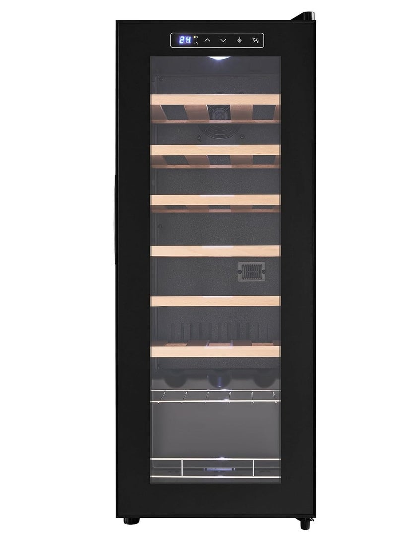 Vparty 23 Bottle Cooler Refrigerator Professional Compressor, Stainless Steel & Tempered Glass, Freestanding for Home, Kitchen, or Office (66L-23 Bottles)  - Image 1