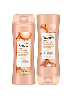 Suave Suave Shampoo and Conditioner Set, Keratin Infusion, Smoothing - Keratin Hair Treatment & Detangler, 48H Frizz Control, Anti-Frizz Hair Products, 12.6 Oz Ea (2 Piece Set)  - Image 1