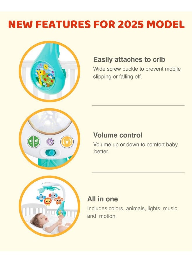 KiddoLab New 2025 Model, Baby Crib Mobile with Volume Control, Universal Crib Attachment, Relaxing Music, Ceiling Light Projector with Stars & Animals, and Timer - Ideal Nursery Toy for Babies 0+  - Image 2