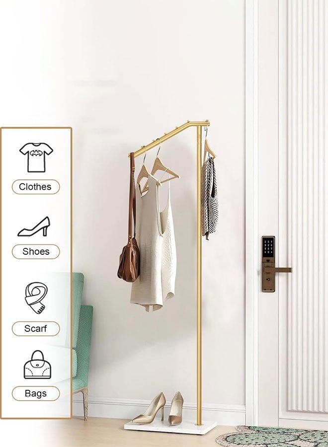 Metal Gold Coat Racks with 7 Hooks, Marble Base for Entryway, Bedroom, Living Room, Office(67 Inch) - Image 2