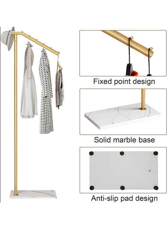 Metal Gold Coat Racks with 7 Hooks, Marble Base for Entryway, Bedroom, Living Room, Office(67 Inch) - Image 4