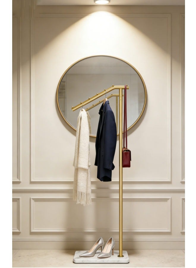 Metal Gold Coat Racks with 7 Hooks, Marble Base for Entryway, Bedroom, Living Room, Office(67 Inch) - Image 1