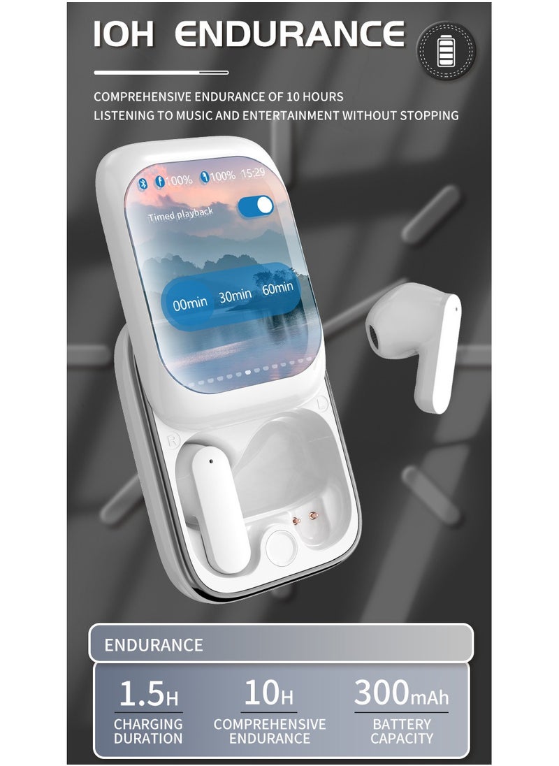 Generic - Magic Slide Headphone, 2024 New Intelligent Full-Color Touch Screen Slider Earphones, Slide Earphones With Touch Screen&Charging Case, Slide Tws Earphones, Wireless Earbuds Bluetooth 5.3 (Black) - Image 1
