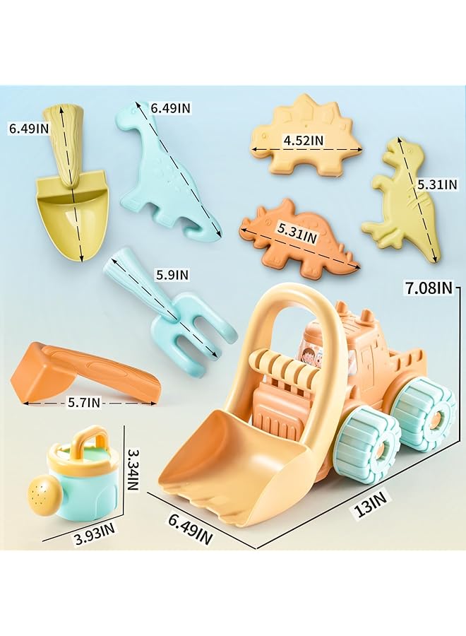 KASTWAVE Beach Toys For Toddlers With Mesh Bag，Sand Toy Sets Include Shovel Bulldozer Animal Dinosaur And Watering Can Molds，Ideal Outdoor Travel Toys Gifts For Baby Boys Girls Age 3 4 5 6+ - Image 3