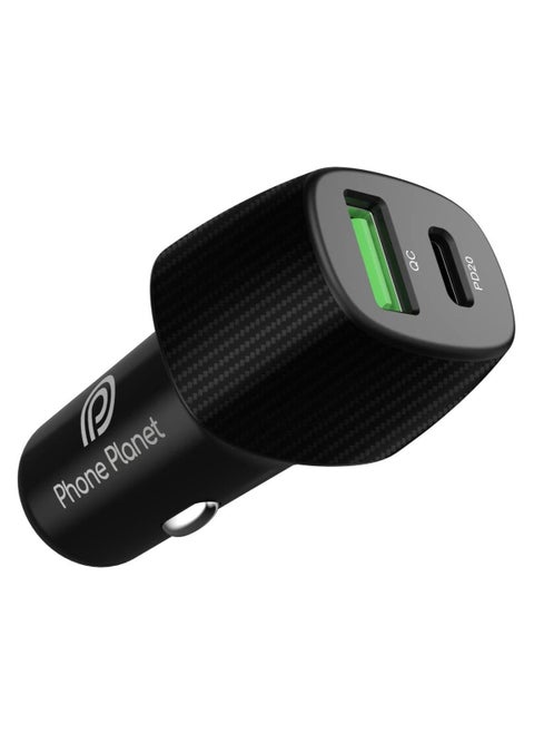 USB C Car Charger, Phone Planet 38W Fast USB Car Charger Plug with PD&QC 3.0 Dual Port Compatible with iPhone
