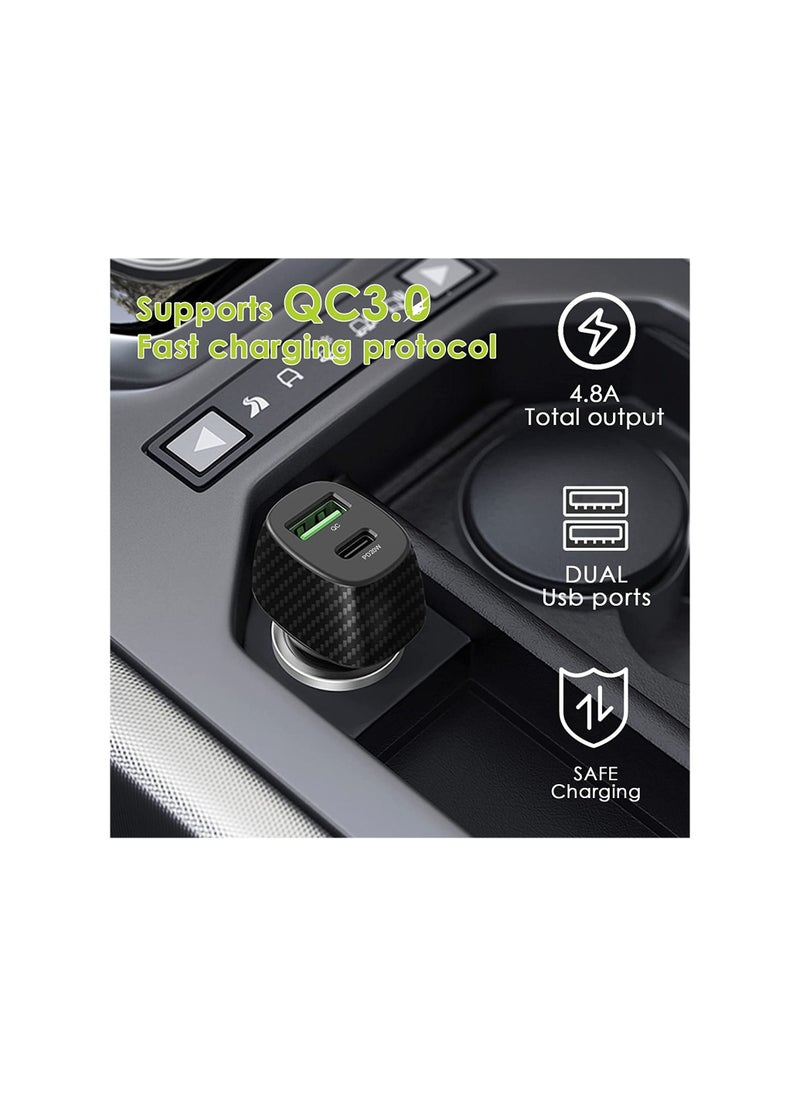 Phone Planet - USB C Car Charger, Phone Planet 38W Fast USB Car Charger Plug with PD&QC 3.0 Dual Port Compatible with iPhone - Image 1