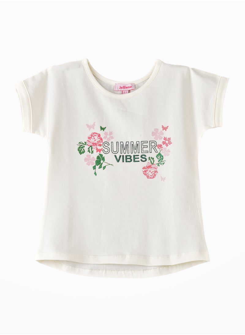 Jelliene Sunshine Squad: Girls' Breezy Cotton Tees Playful Prints & Summer Fun  - Image 1