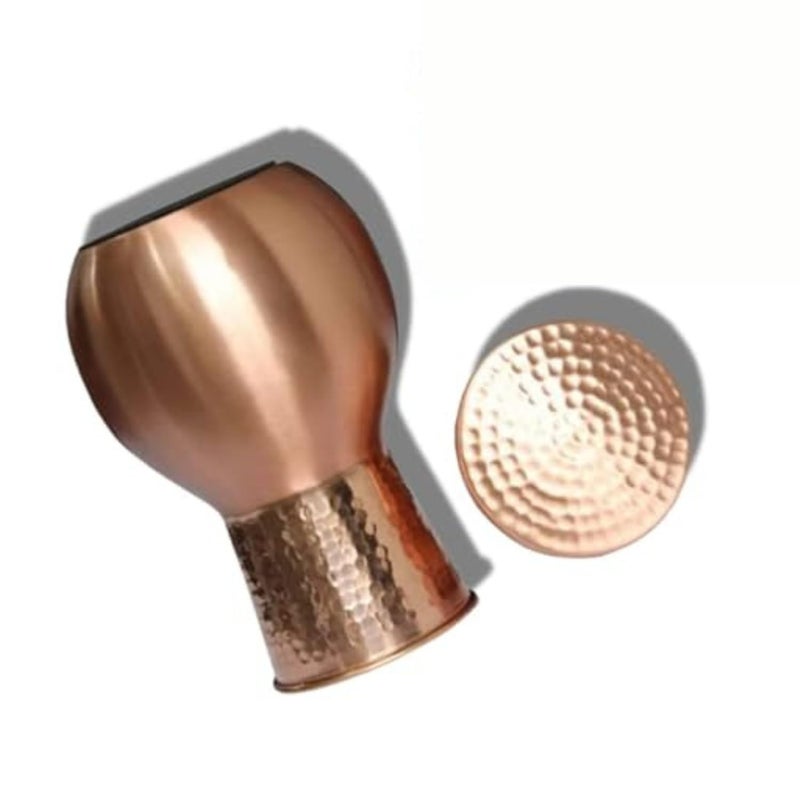 Pure Copper Hammered Matt Finished Bedroom Copper Pot, Jar, Bottle, Carafe 1100 ml  - Image 3