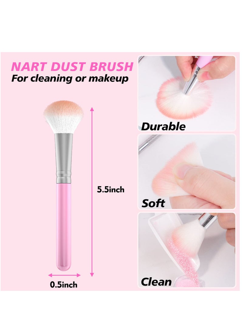 Excefore 2 Pcs Dip Powder Recycling Tray System,Portable Dip Powder Nail Kit Starter Set with Scoop, Nail Dust Brush, Metal Dual Head Cuticle Pusher and Nail File, Dipping Nail Art Manicure Accessories - Image 3