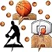 Skylety 24 Pieces Basketball Centerpieces Basketball Table Decorations Slam Party Supplies Basketball Cutouts Basketball Player Silhouette Decor for Birthday Baby Shower - Image 3
