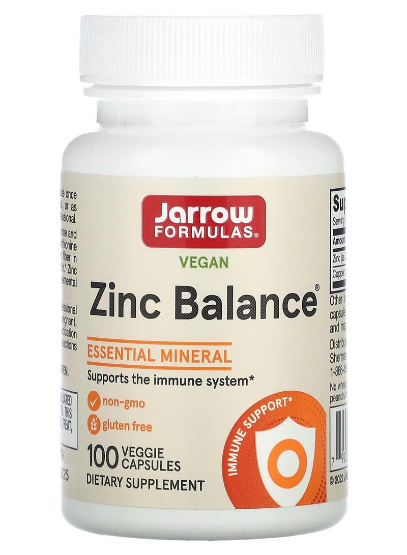 jarrow formulas Vegan Zinc Balance, 100 Veggie Capsules
