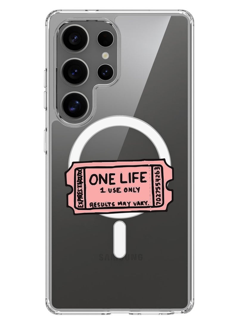 Theodor Magnetic Case for Samsung Galaxy S25 Ultra 6.9-inch Compatible with MagSafe Wireless Charging, Shockproof Phone Bumper Cover One life - Image 1