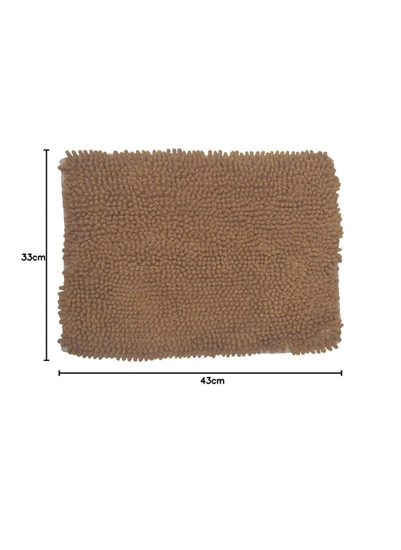 Bianca BIANCA Thick Shaggy Anti Slip Bath Mat -1pc Medium (Yakuza) | Fluffy & Soft Bath Rug, Floor Mat, Suitable for Bathroom | with Super Water Absorbency & Quick Dry Technology Solid-Brown  - Image 2