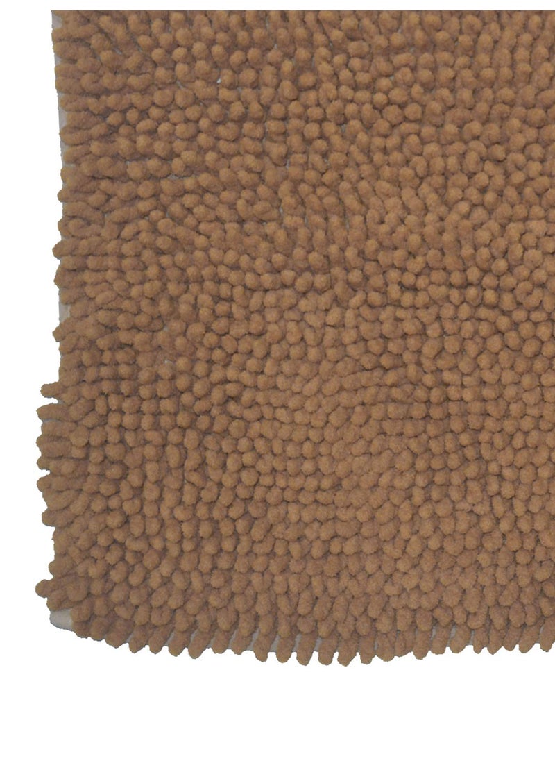 Bianca BIANCA Thick Shaggy Anti Slip Bath Mat -1pc Medium (Yakuza) | Fluffy & Soft Bath Rug, Floor Mat, Suitable for Bathroom | with Super Water Absorbency & Quick Dry Technology Solid-Brown  - Image 4